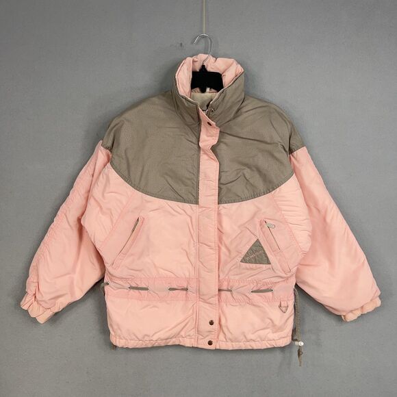 Powderhorn Jackets & Blazers - Vintage Powderhorn Jacket Womens 12 Pink Gray Snow Ski Winter Coat Made USA 80s
